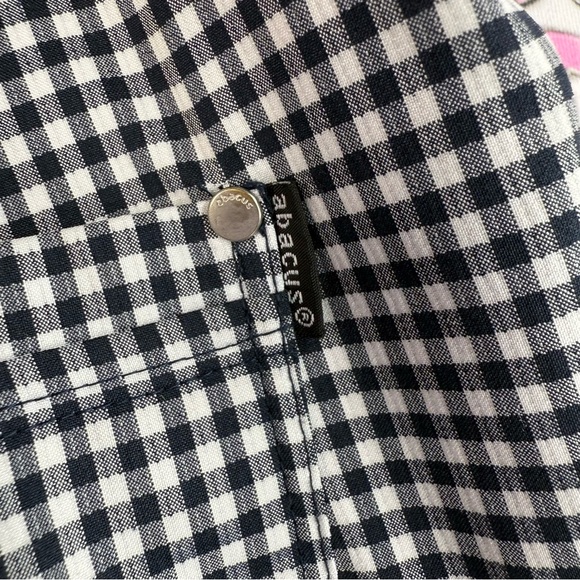 abacus capri pants plaid gingham picnic Black & White Gingham Pants peddle push - Picture 8 of 15